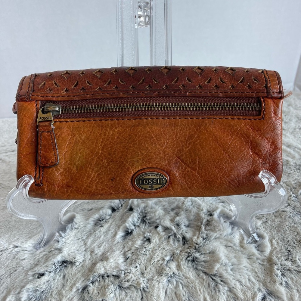 Fossil brown leather wallet. Vintage Style - Picture 6 of 11